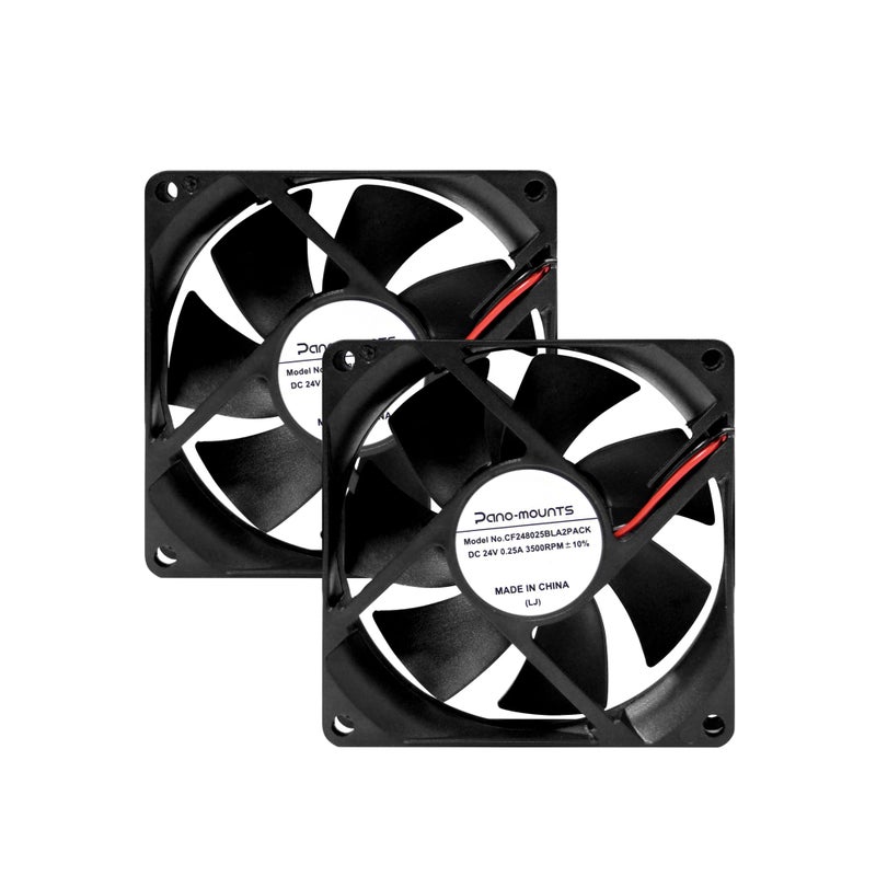 PANO-MOUNTS 80mm 24V DC Cooling Fan CF8025 High Speed 24V 80mm 25mm 2Pin PC Exhaust Muffin Fan Low Noise 3500RPM 2-Pack - Image 1